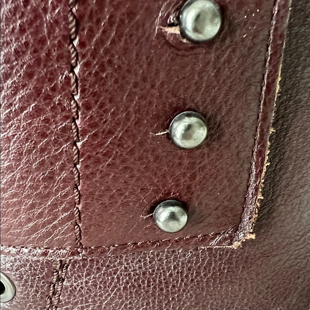 Franco Sarto Women's Burgundy Leather Ankle Boots - Picture 4 of 10